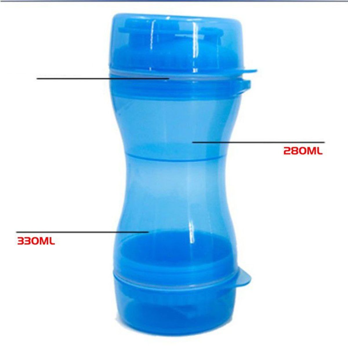 GENERICO - Kit botella portátil para alimento y agua 330ml  guante gratis