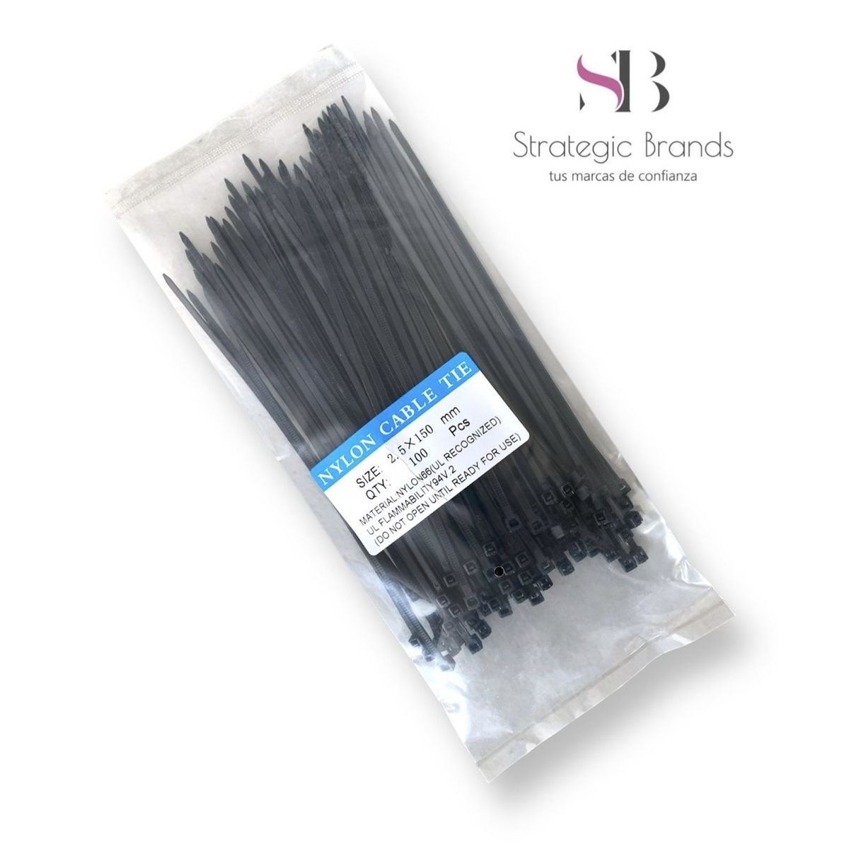 GENERICO - 2 Packs x 100 unds de Precinto de Seguridad 150 x 2.5 mm