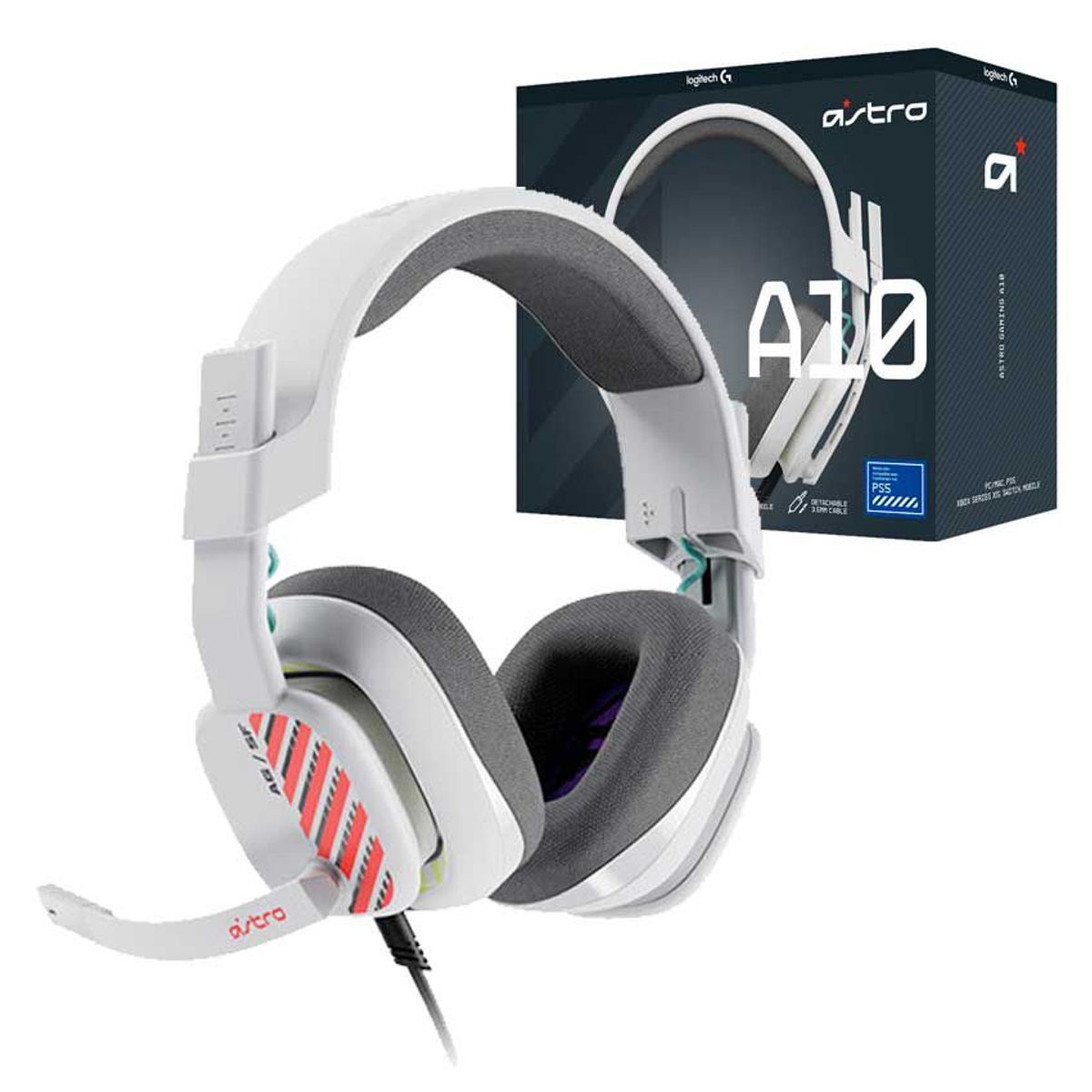 ASTRO - Audífono Astro Logitech A10 Generación 2 Cableado Gaming - Blanco