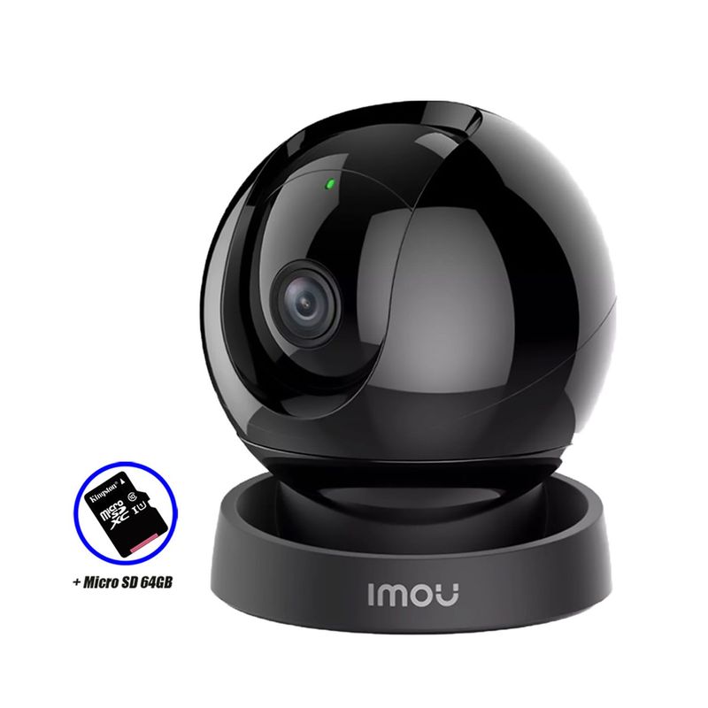 IMOU - Cámara Wi-Fi REX 3D 3MP Gira 360º Alarma Personalizable + SD 64GB