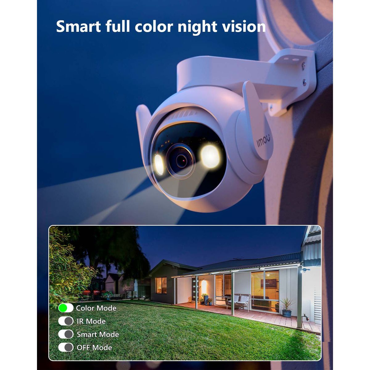 IMOU - Cámara Wi-Fi CRUISER 2 3MP 360º Sirena de 110dB Noche Color