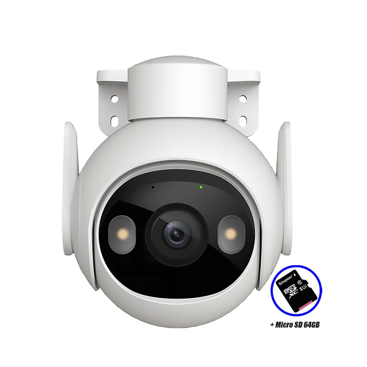 IMOU - Cámara Wi-Fi CRUISER 2 3MP 360º Sirena de 110dB Noche Color + SD 64GB