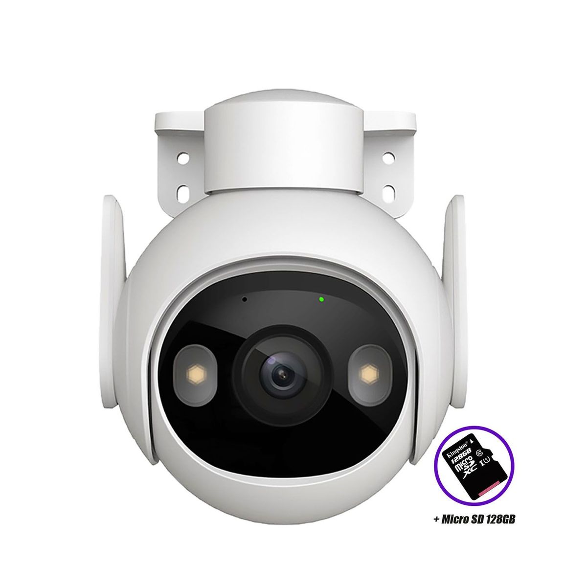 IMOU - Cámara Wi-Fi CRUISER 2 3MP 360º Sirena de 110dB Noche Color + SD 128GB