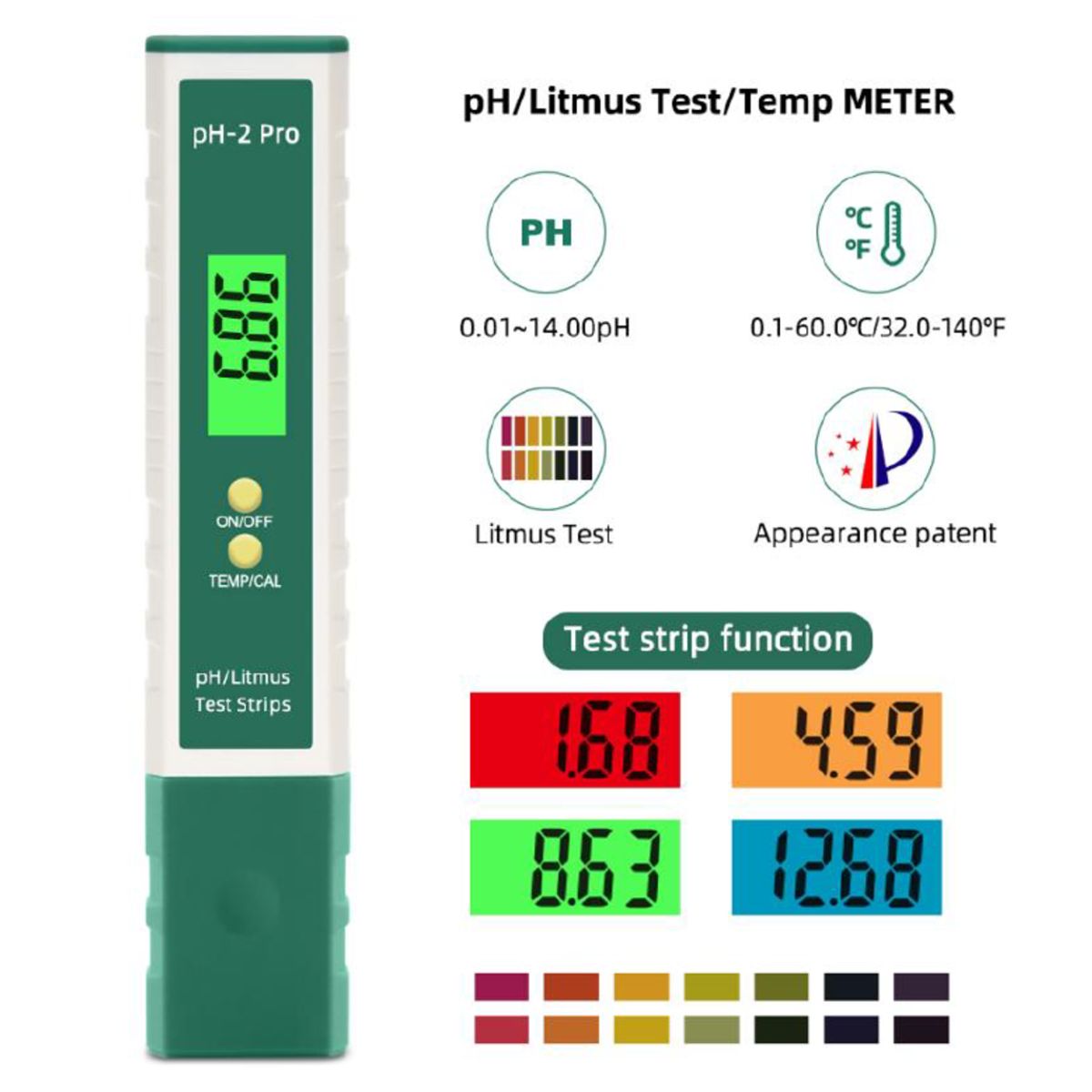 OEM - Medidor Digital De Ph Potenciómetro 2 En 1 Ph y Temperatura