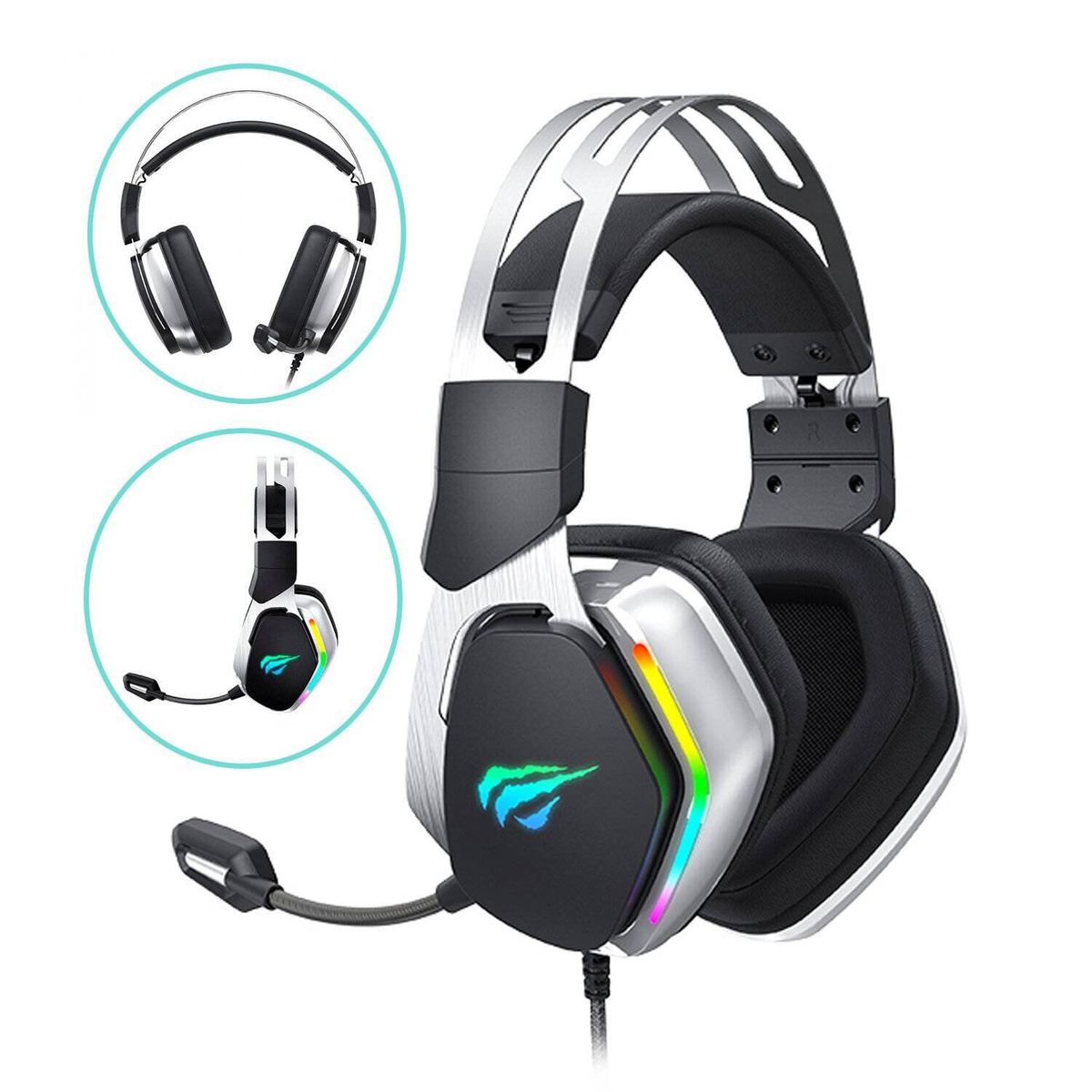 HAVIT - Audífono Gamer 7.1 RGB Metálico 50MM H2018U