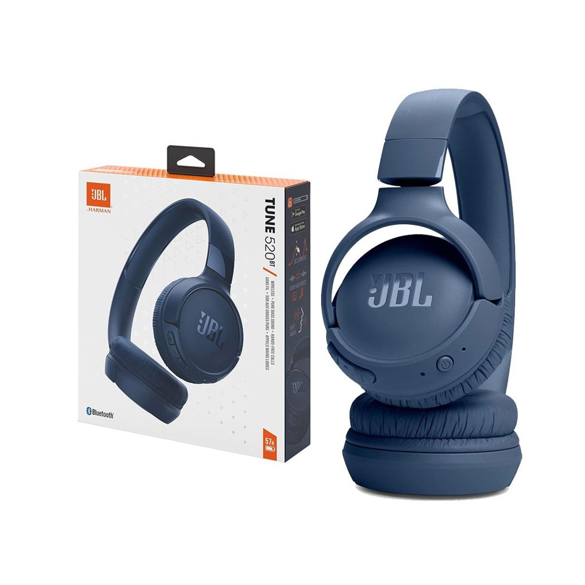 JBL - JBL Audífonos Bluetooth Pure Bass Sound Tune 520BT  Azul