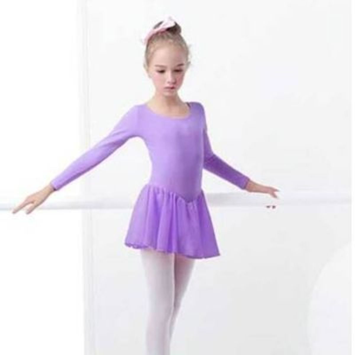 GENERICO - VESTIDO DE BALLET MANGA LARGA LILA