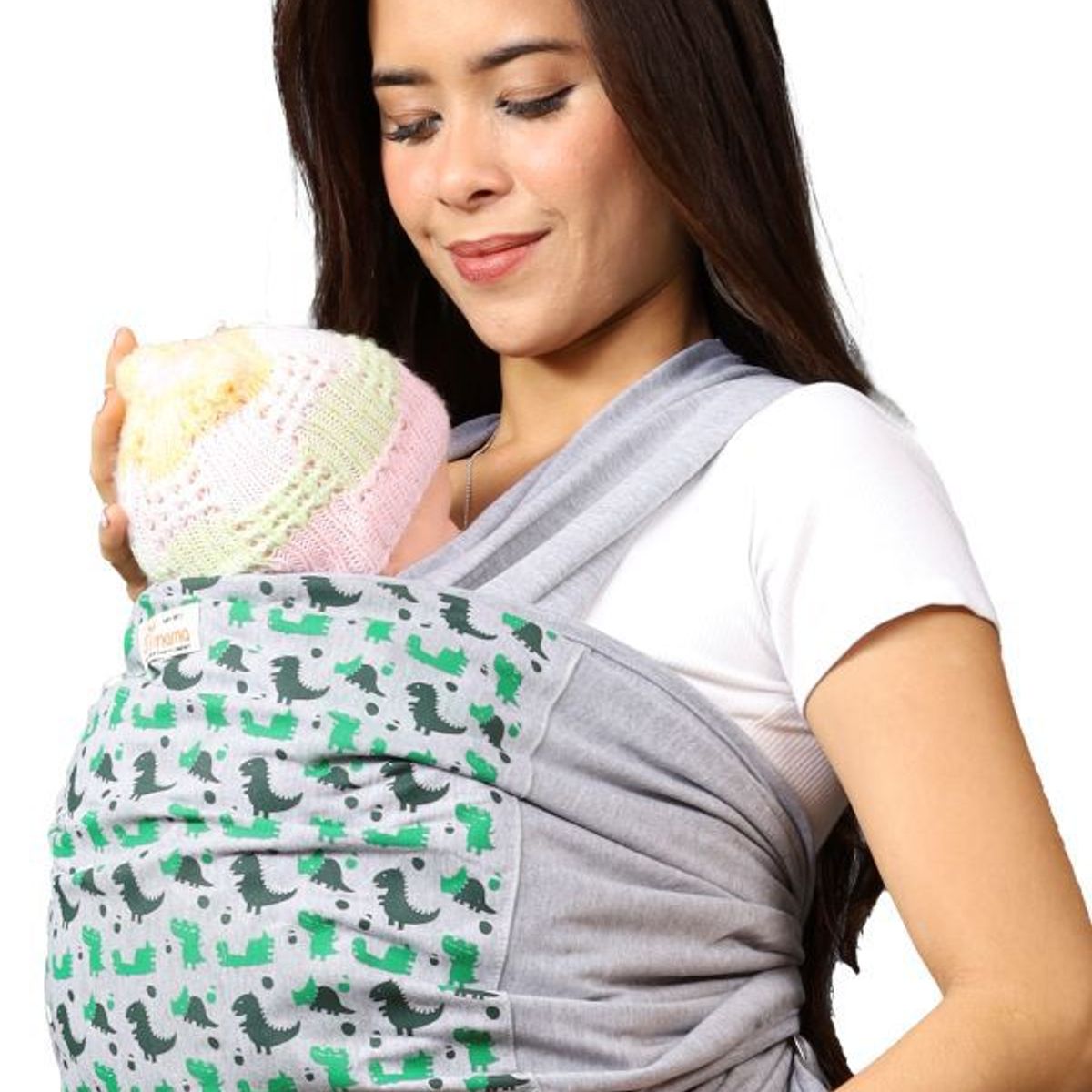 AIMAMA - Fular Pre Armado Verde Dinosaurio