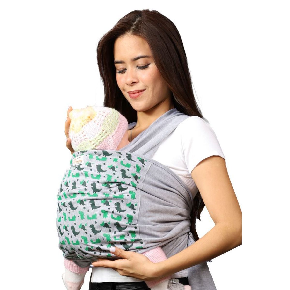 AIMAMA - Fular Pre Armado Verde Dinosaurio