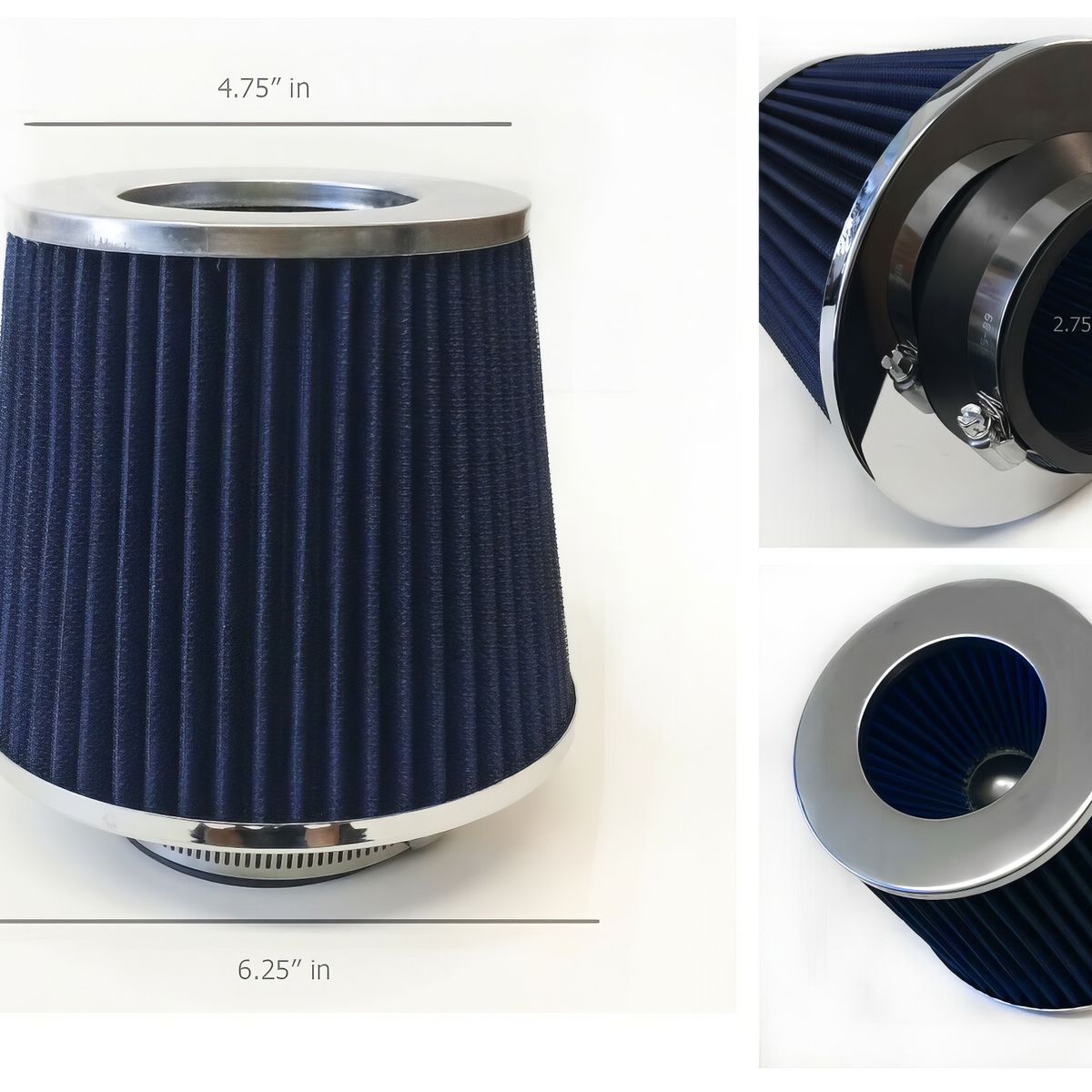 GENERICO - Filtro de Aire Auto Deportivo Conico Universal Azul