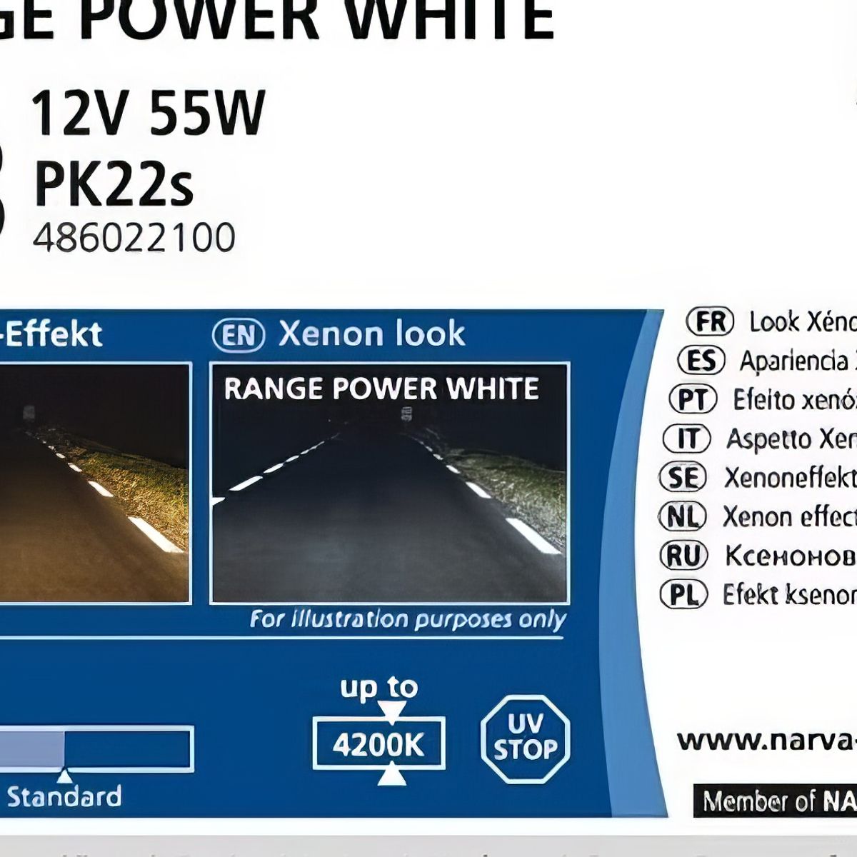 NARVA - Foco Narva Xenón H3 12v 55w Azul
