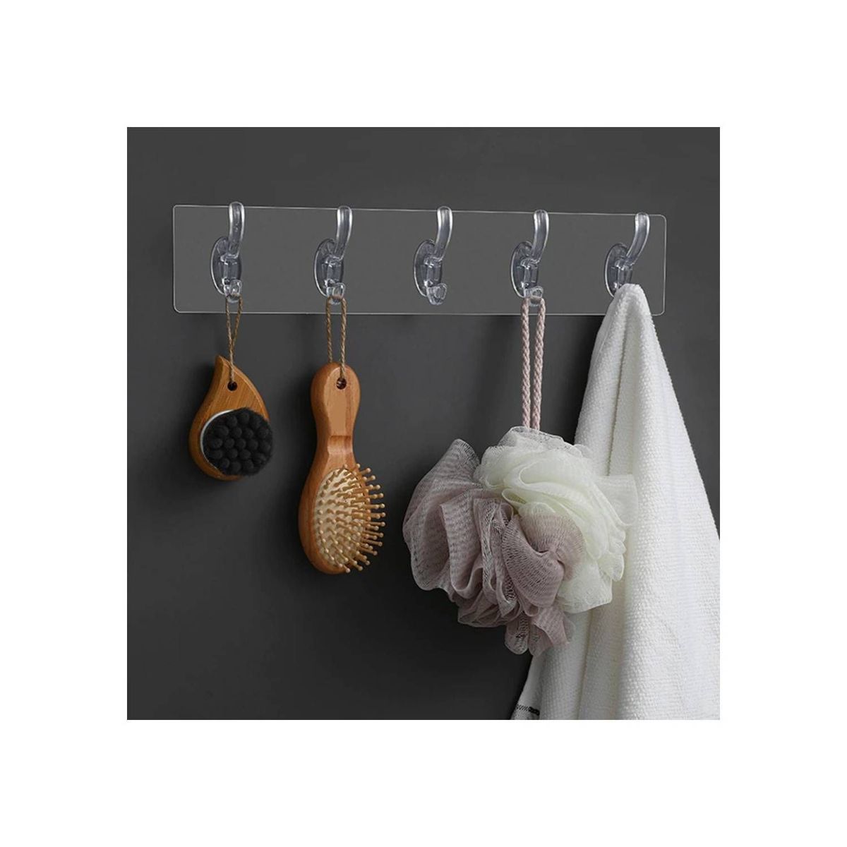 GENERICO - Perchero de 6 Ganchos Adhesivos Organizador Baño Cocina
