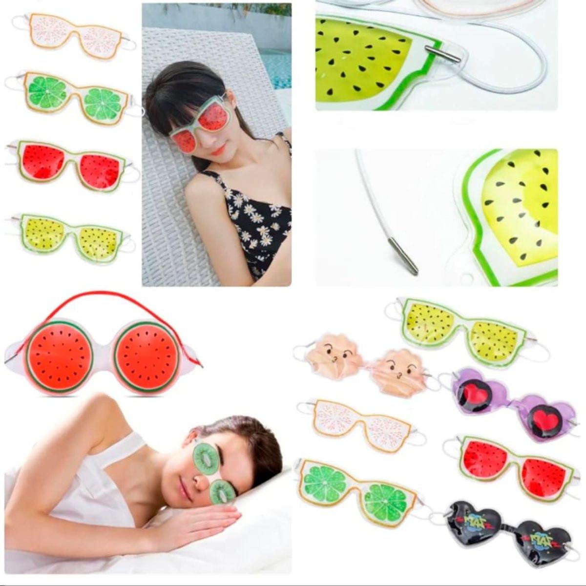 GENERICO - Pack 2 Antifaz Gel para Ojeras Frio y Caliente Contorno de Ojos AS