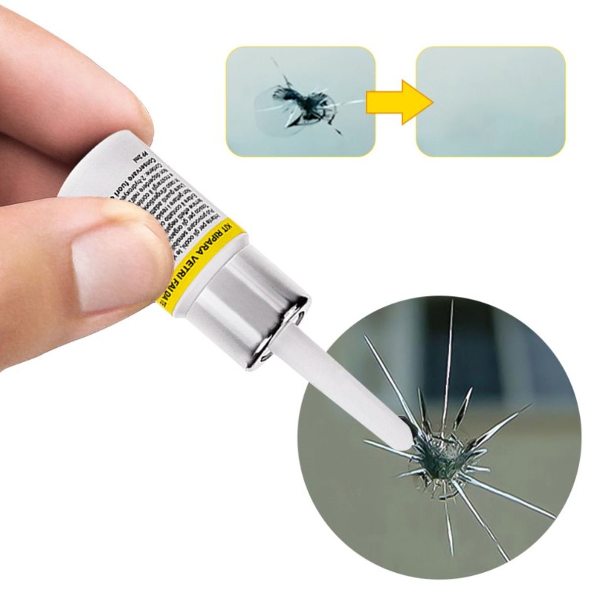 GENERICO - Kit reparacion de vidrio parabrisas arañazos ventana - HOSAL