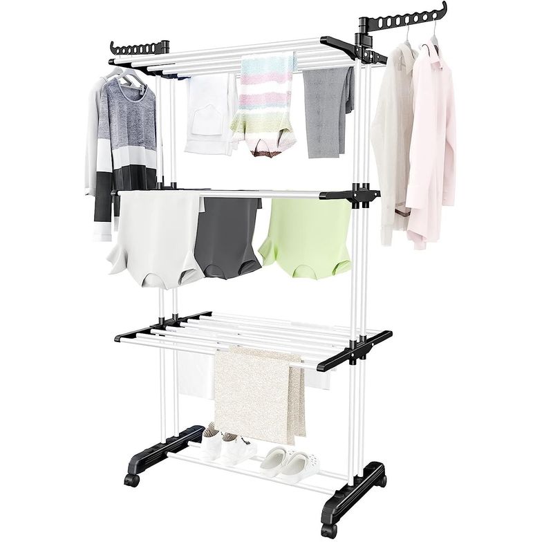 OEM - Tendedero grande de 4 niveles para secar Ropa Color Negro