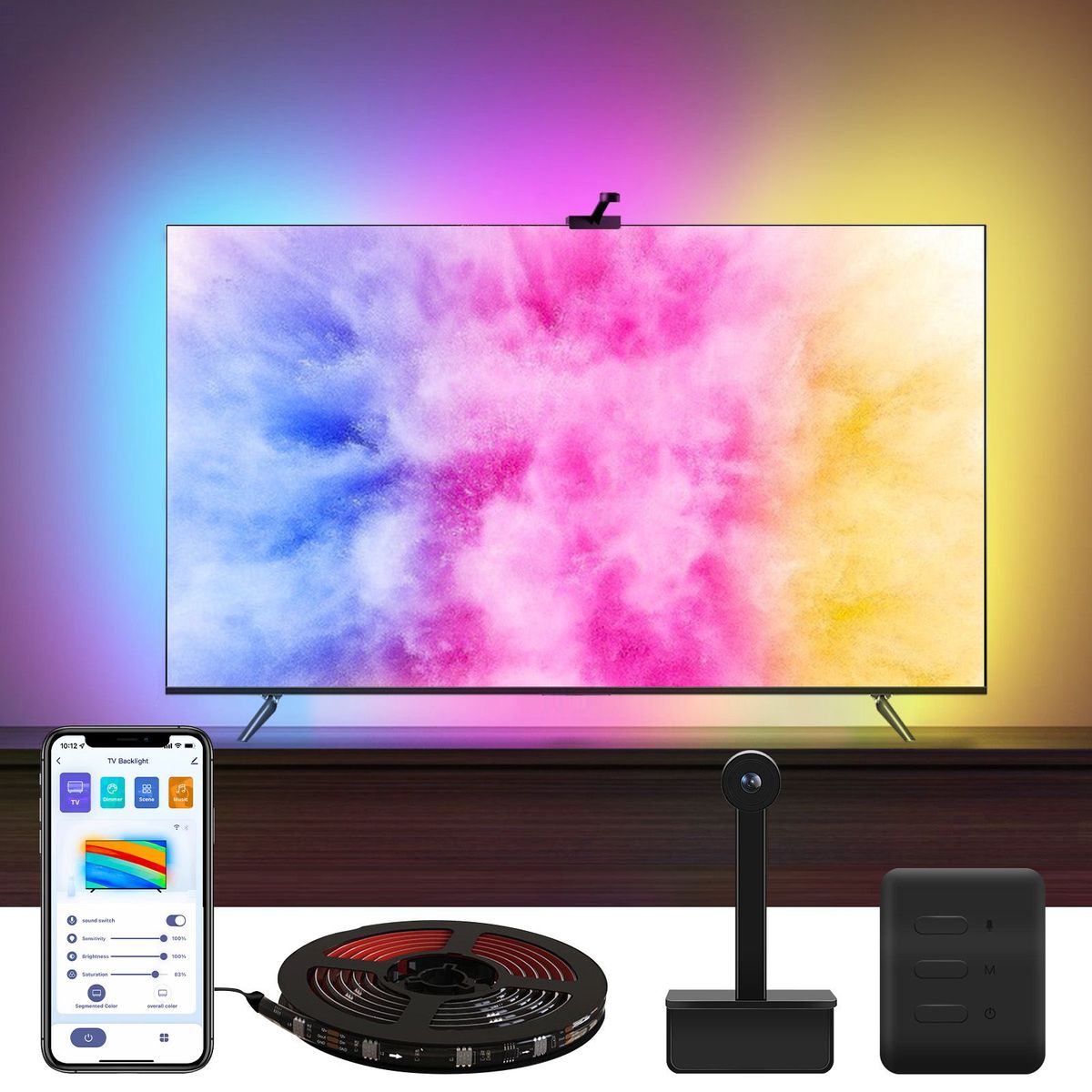 MADTRONIX - Tira Led Ambilight Tv Con Cámara  con Alexa y Google no Govee