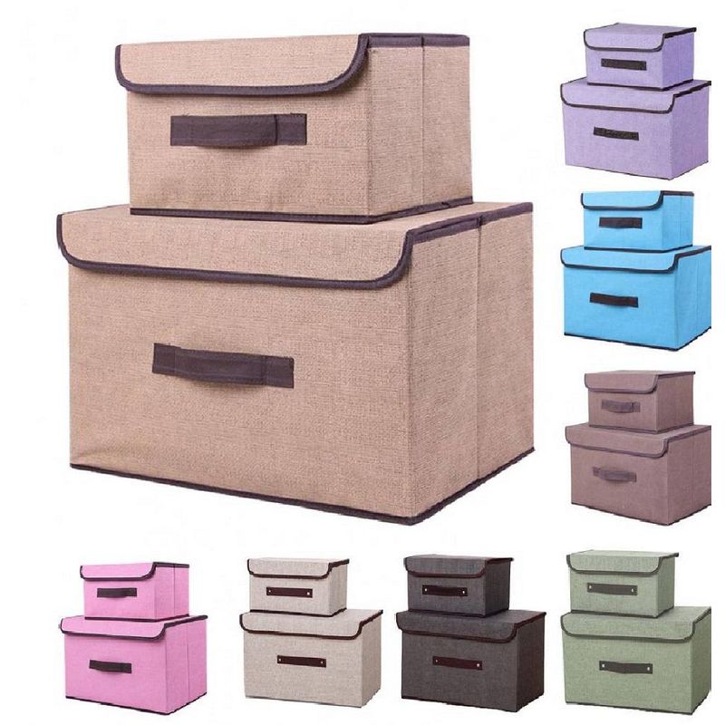 OEM - Caja de Almacenamiento con Tapa Portátil Plegable 36x24x23 cm