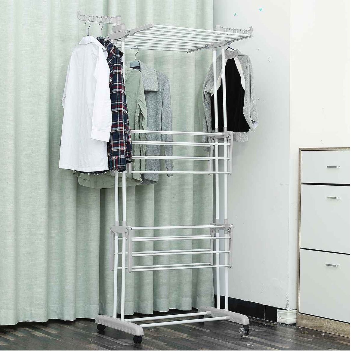 OEM - Tendedero grande de 4 niveles para secar Ropa Color Gris