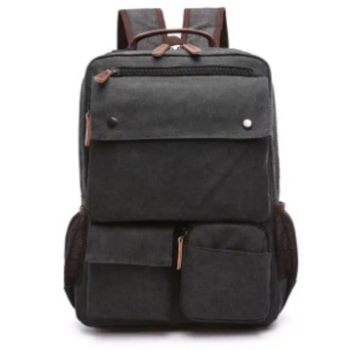 GENERICO - Mochila de -Tela lonar gris  varios compartimiento viajero-estudiante