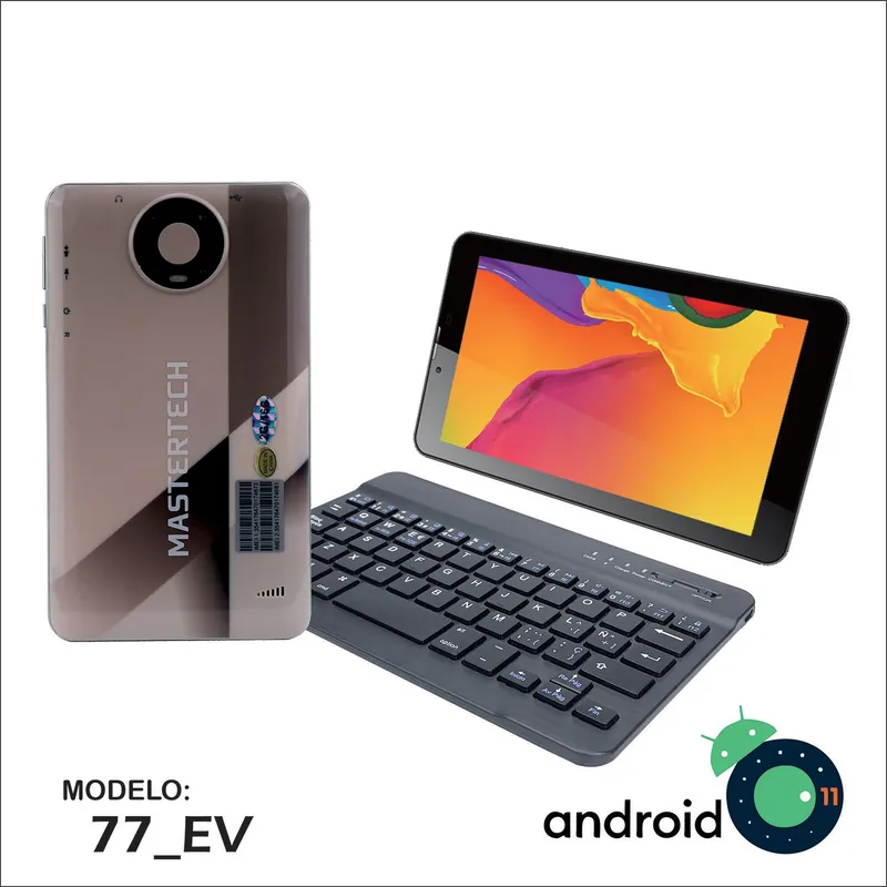 MASTERTECH - TABLET MASTERTECH 7'' 3G 77-EV  TECLADO INALAMBRICO 16GB ANDROID 11- DORADO