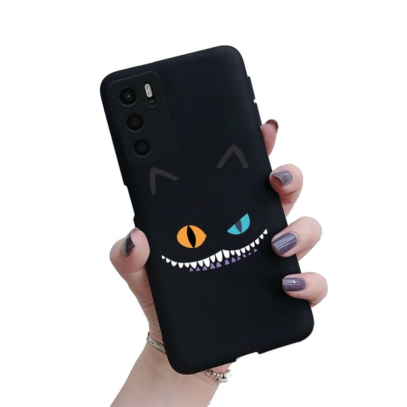 GENERICO - Funda Protector Case OPPO A16 - GATO CHESHIRE NEGRO