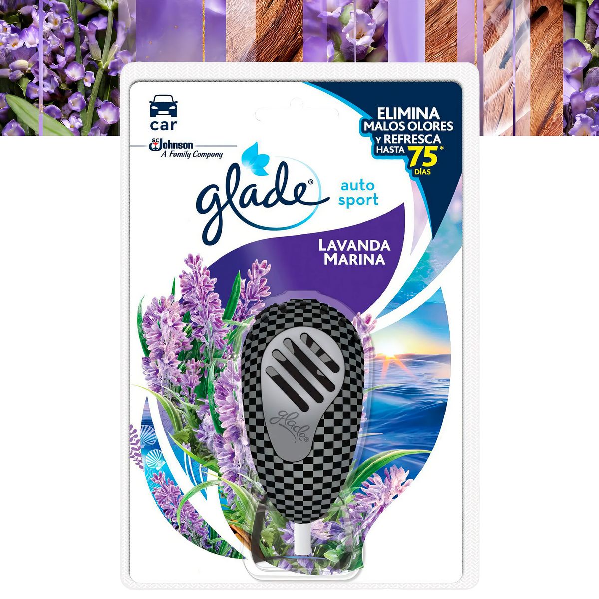 GLADE - Ambientador Glade Auto Sport Lavanda Marina 7ml Lavender
