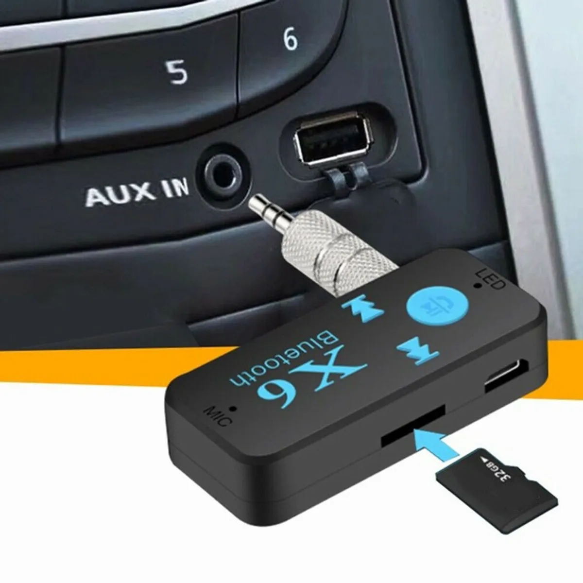 OEM - Receptor X6 De Audio Adaptador Bluetooth Wireless para Auto