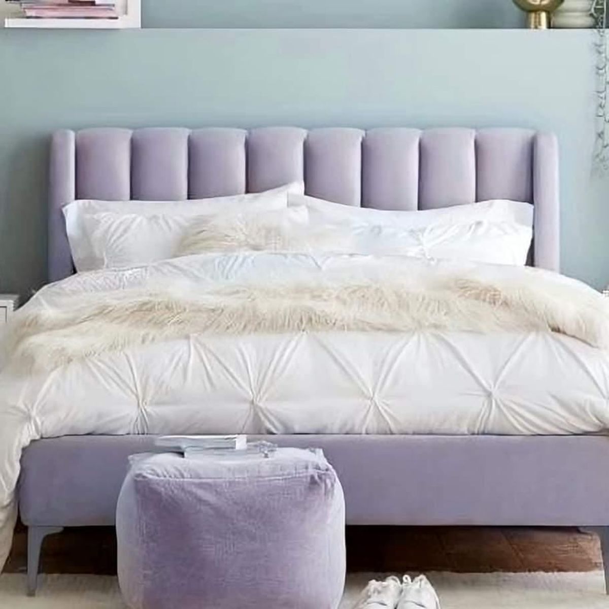 GENERICO - Cama Panel 2 Plazas - Baby Lila