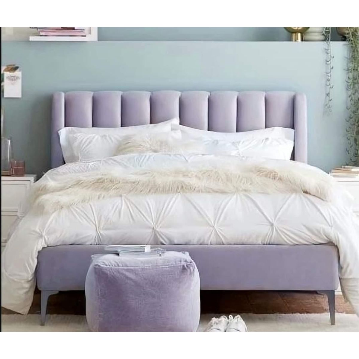 GENERICO - Cama Panel 2 Plazas - Baby Lila