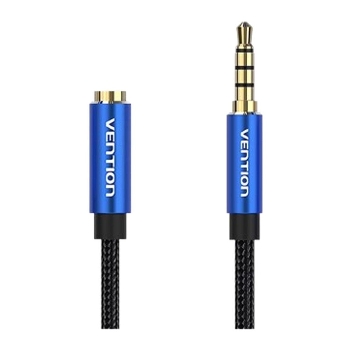 VENTION - Extension 3.5mm Trrs 1m Nylon 4 Polos Cable Reforzado Mp3 Pc