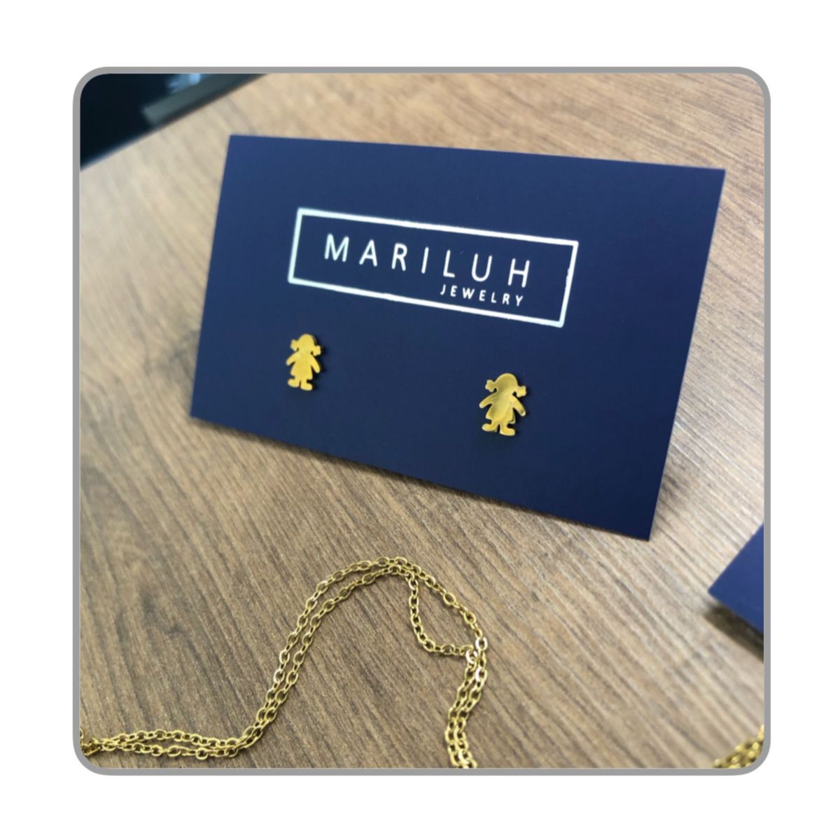 GENERICO - Aretes Acero - Niña 2 Colitas Dorado