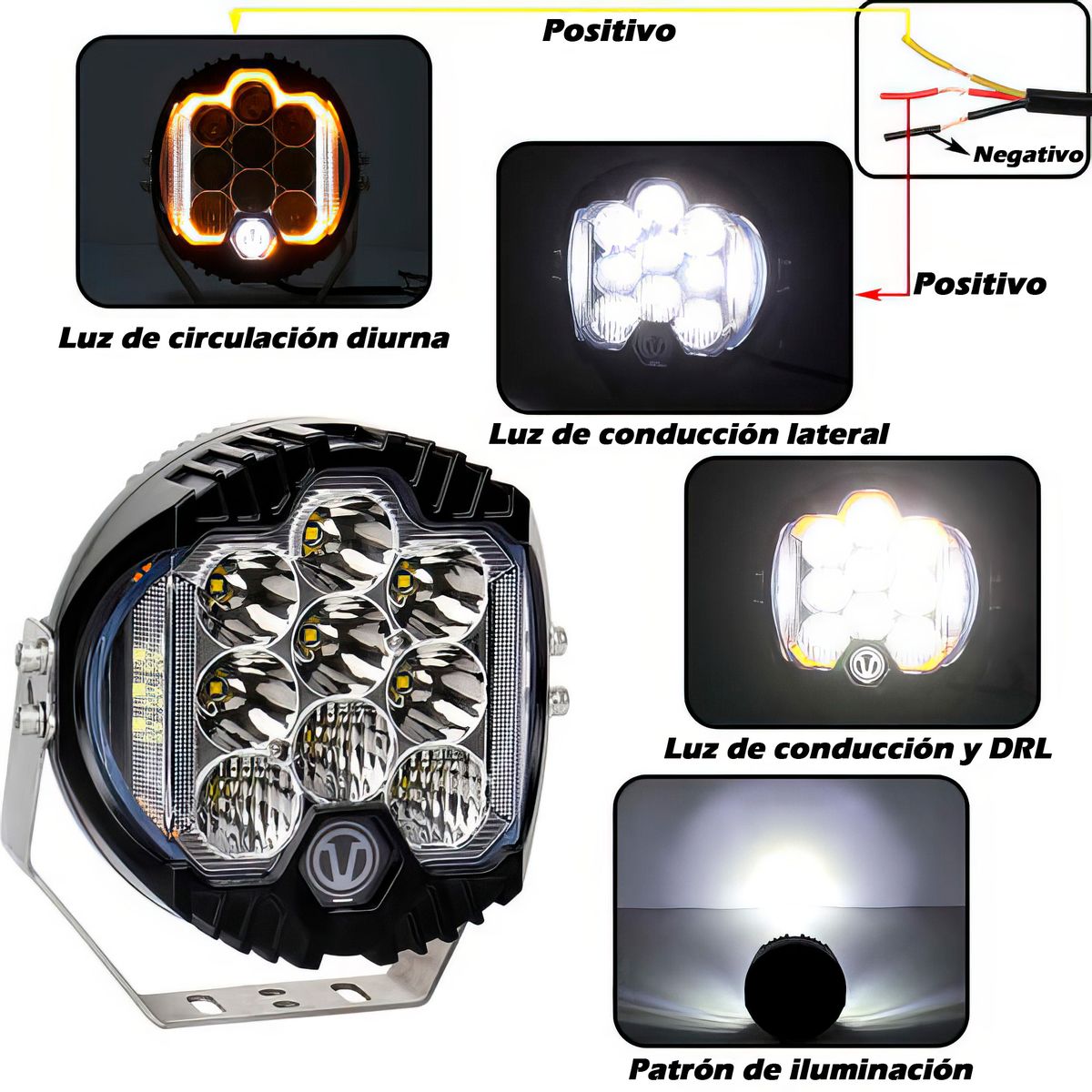 GENERICO - Faro Led Neblinero Premiun 7plg 9v 80v 100W 6000k Blanco 1pcs