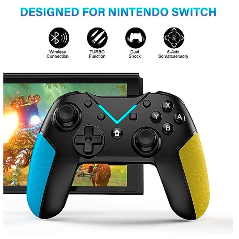 SEISA - Mando Inalambrico para Switch Android y Pc Control Gamepad Amarillo