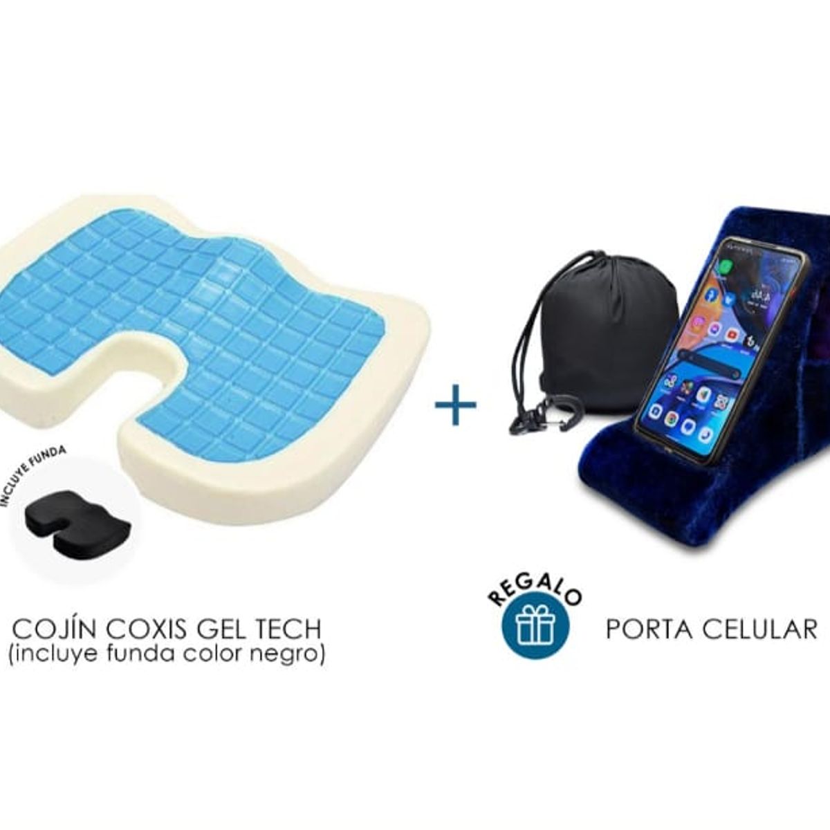TERAFLEX - COJIN COXIS CON GEL FRIO  REGALO PORTACELULAR  TERAFLEX  46x35x7 CM