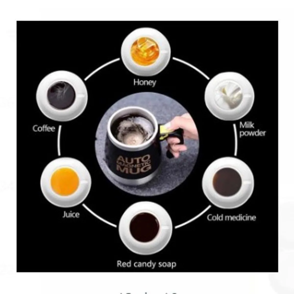 GENERICO - Taza Mezcladora Automática  de Calidad NEGRITO