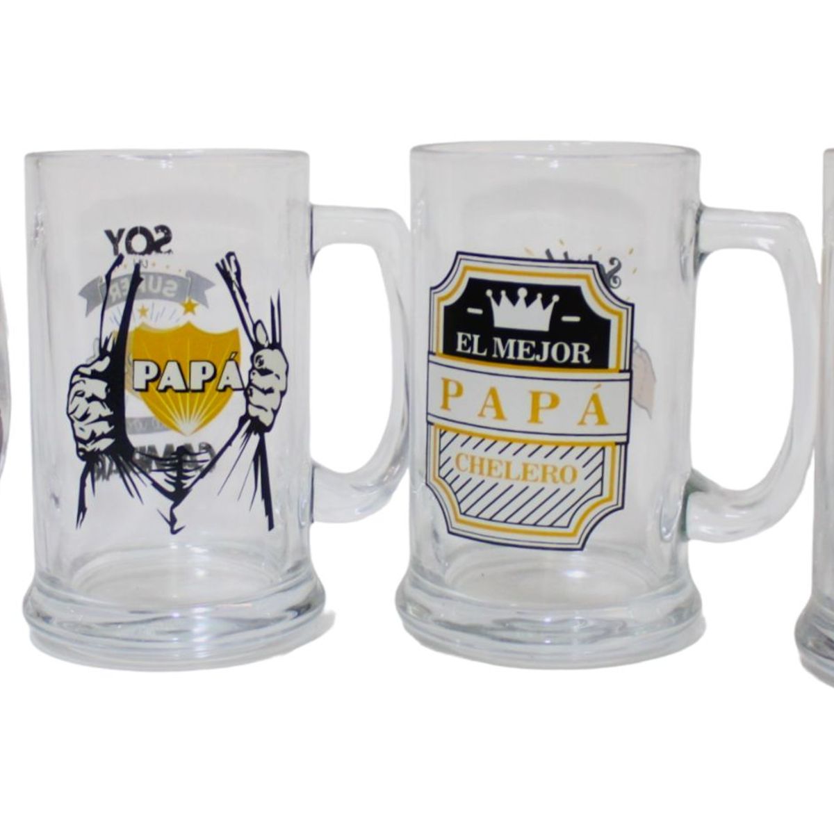 GENERICO - Vaso de Vidrio con Asa - 480 ml - Dedicatoria para el Día del Padre