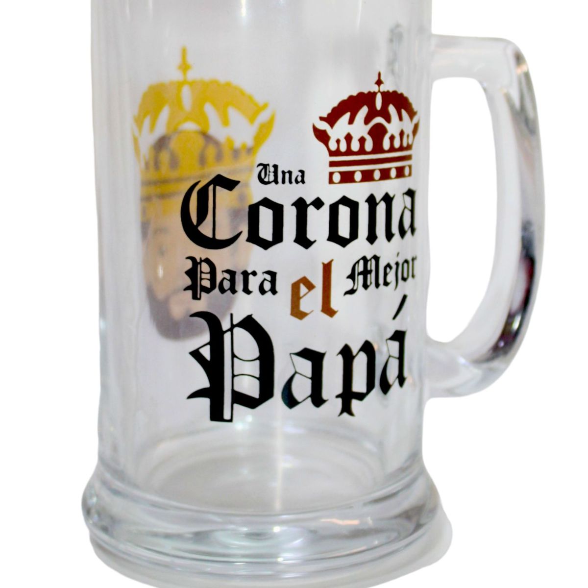 GENERICO - Vaso de Vidrio con Asa - 480 ml - Dedicatoria para el Día del Padre