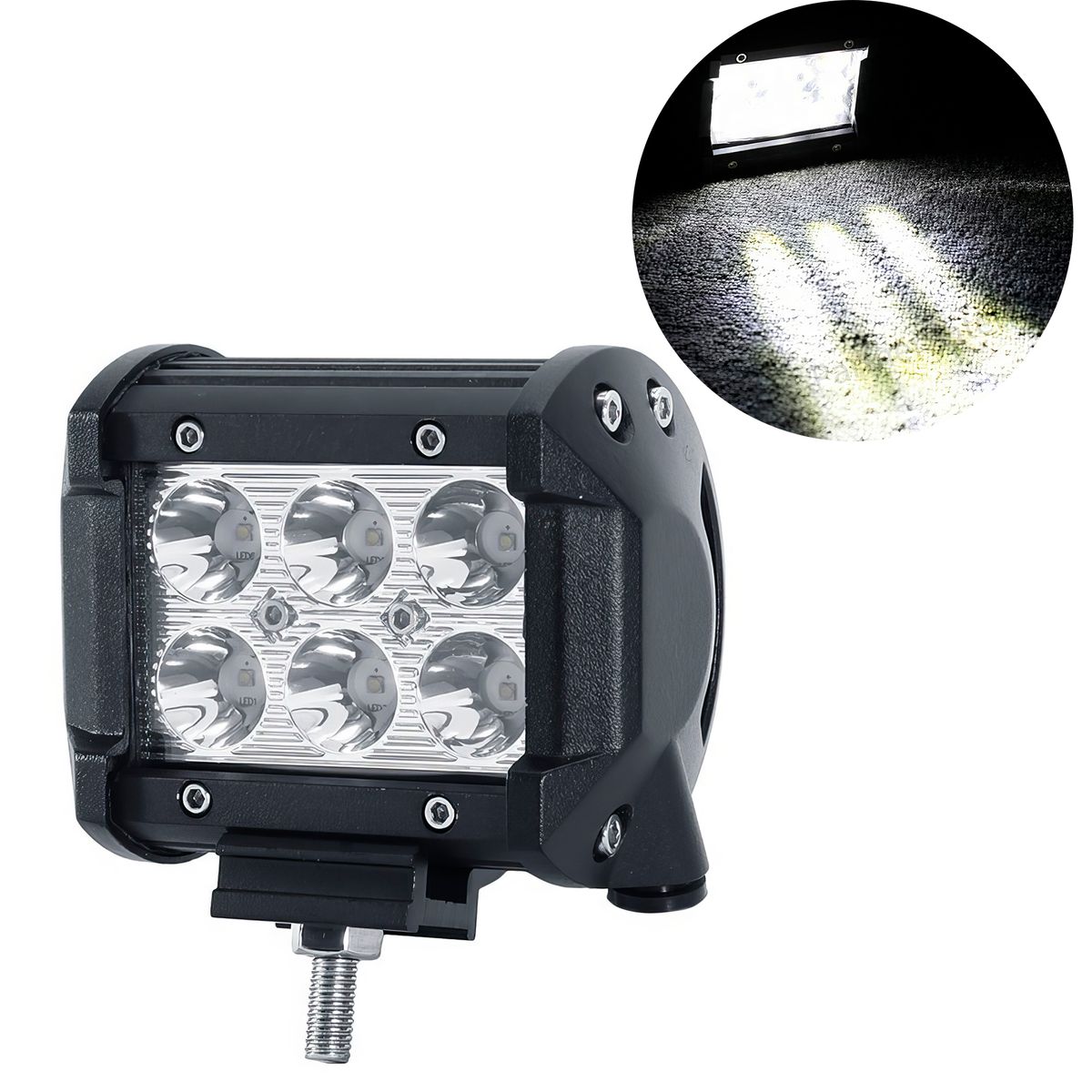 GENERICO - Luz Led en Barra Dual Multivoltaje 18W 6LEDS 6000K Blanco