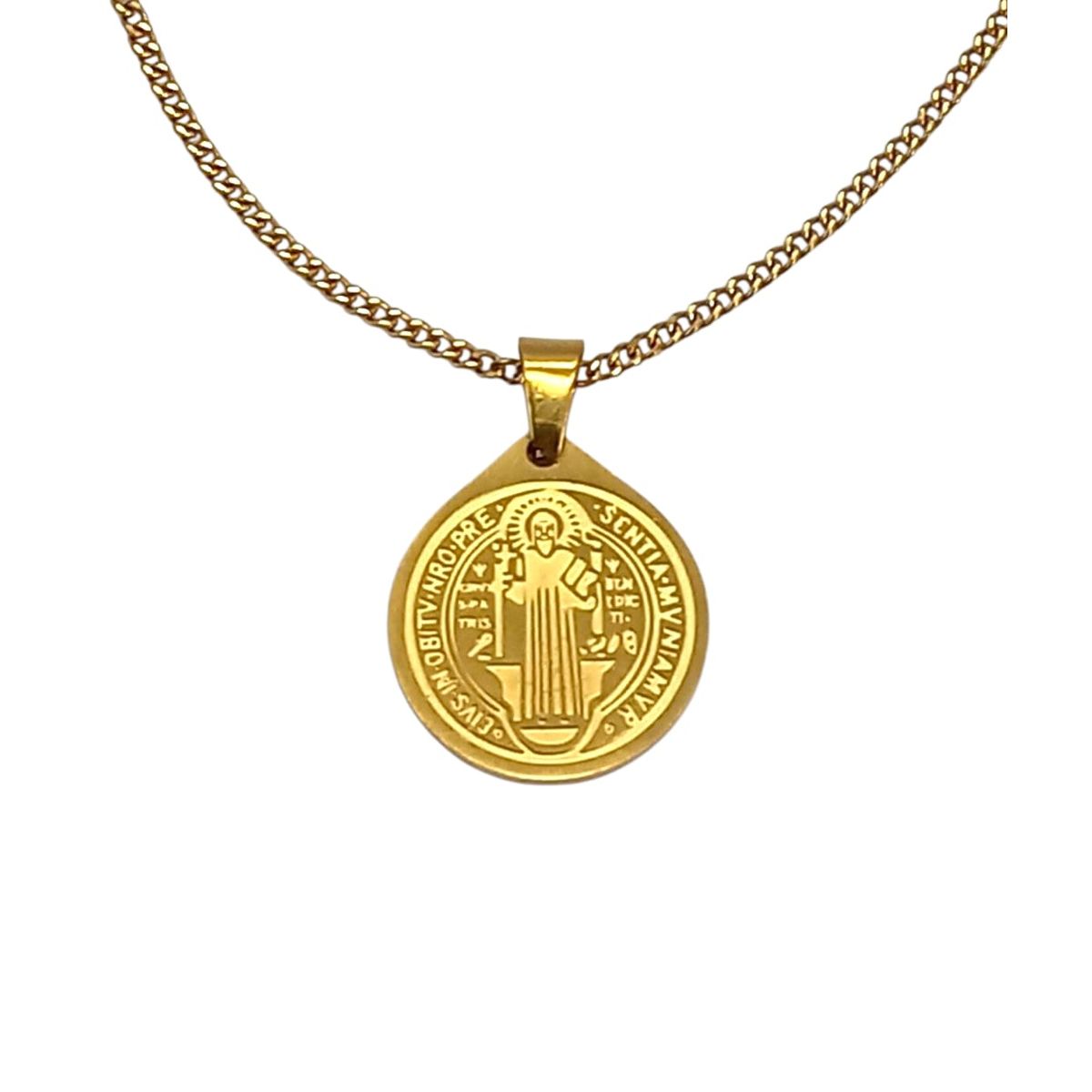 GENERICO - Collar Medalla de San Benito en Acero 316L - Protección y Estilo