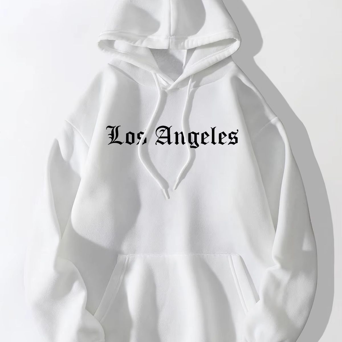 PEACE AND LOVE - Polera con Capucha Blanca Mujer Los Angeles Peace And Love