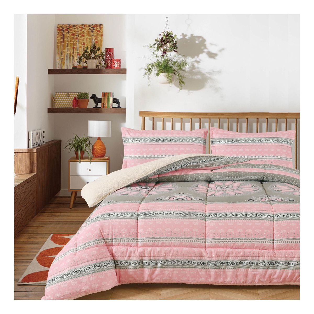 VENECIA - Set de Edredón KING con Carnero + Juego de Sábanas + Fundas 100% Calidad