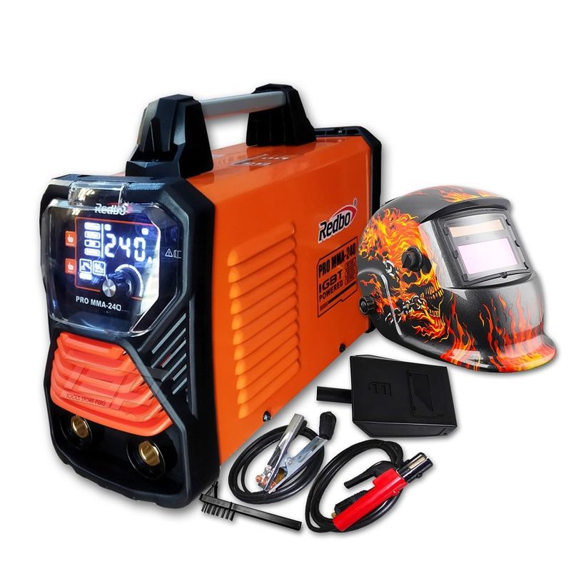 REDBO - Soldadora Inversora 240A REDBO MMA-240 con Máscara Fotosensible
