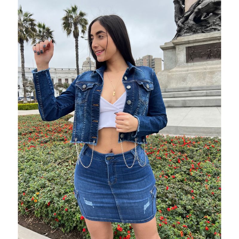 BENCUS JEANS - Casaca Corta Jean Stretch Mujer