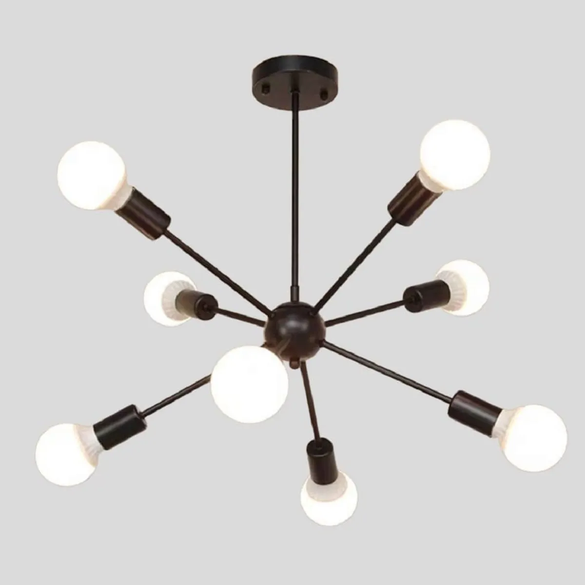 GENERICO - Lámpara Colgante Octopus Negro 8 Focos, Luces