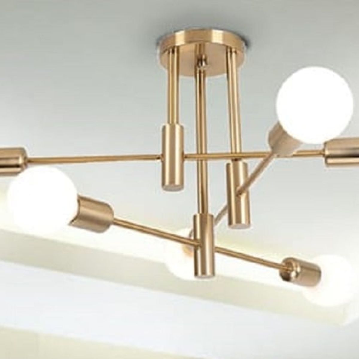 GENERICO - Lámpara Colgante Corela Dorado 6 Luces, Focos