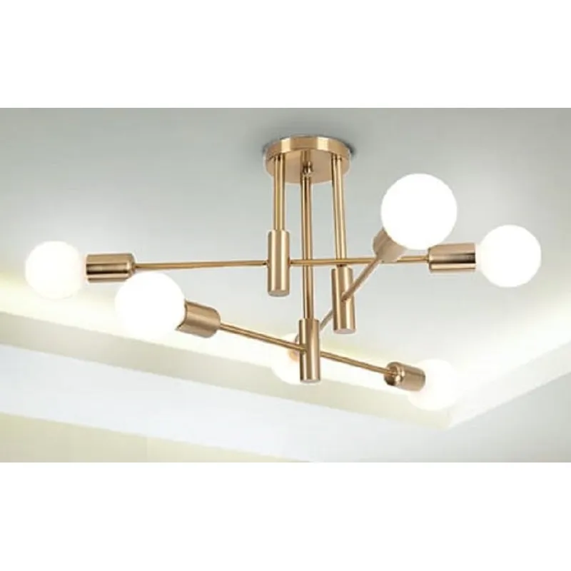 GENERICO - Lámpara Colgante Corela Dorado 6 Luces, Focos