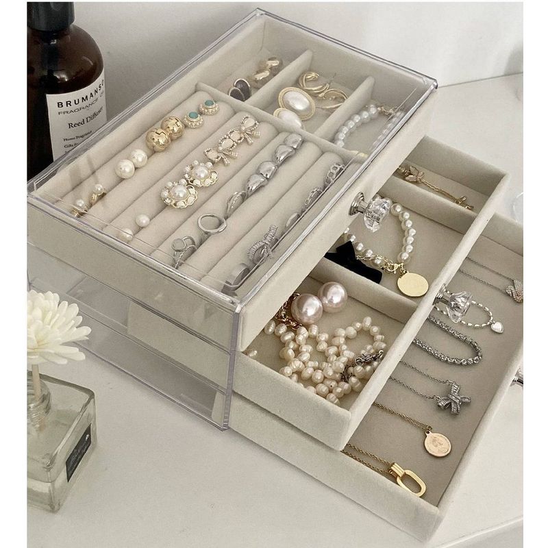 GENERICO - Joyero Organizador De Joyas Cofre Pulseras Relojes 3 Niveles