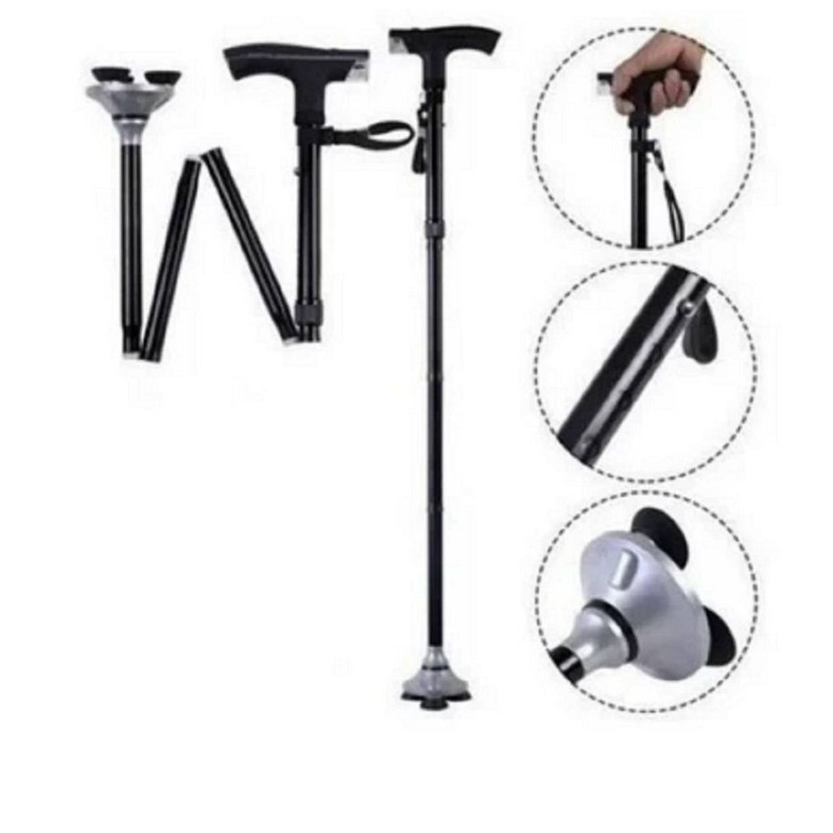 GENERICO - Bastón Plegable Ortopédico Con Luz Led