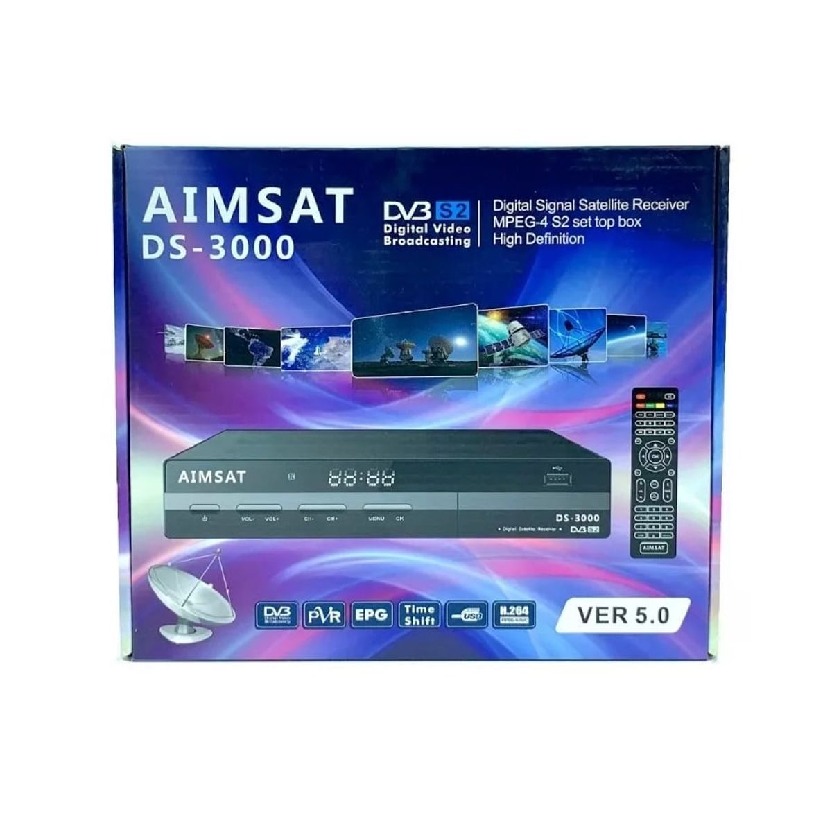 AIMA - Receptor de Television Satelital AIMSAT DS3000 5.0 Canales satelitales