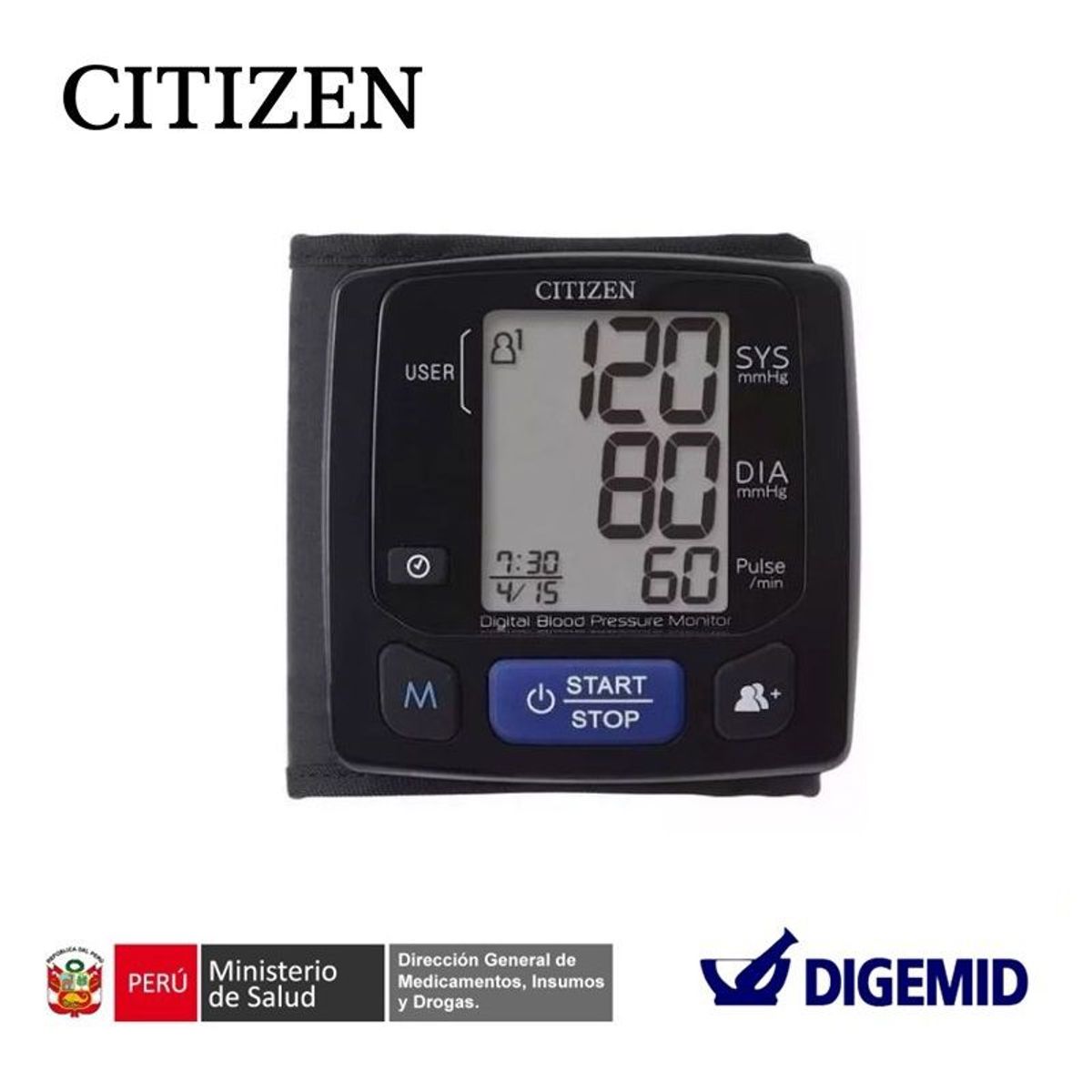 CITIZEN - TENSIOMETRO DIGITAL DE MUÑECA CITIZEN CH-618 - NEGRO